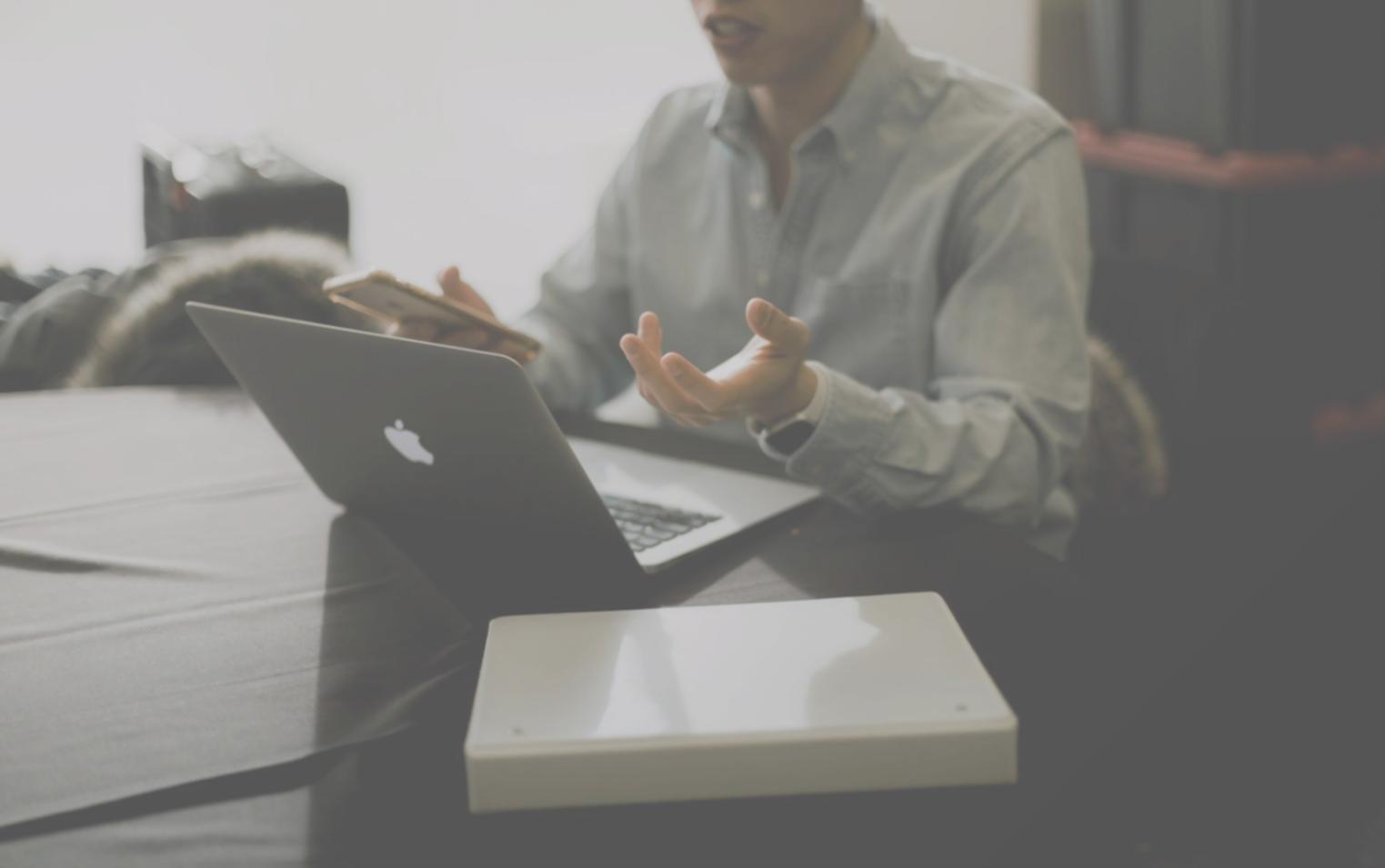 Financial planning workspace with documents and calculator